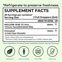 Betterbrand Mullein & Chlorophyll Drops designed for Lung Detox & Respiratory Su