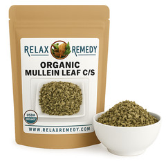 Organic Mullein Leaf C/S – 100% Pure Non-GMO Verbascum Thapsus, Respiratory Herb