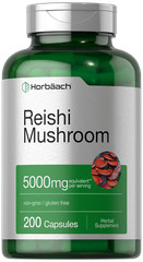 Reishi Mushroom Capsules 5000mg | 200 Count | Non-GMO, Gluten Free | by Horbaach