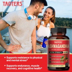 Organic Ashwagandha Capsules 5200mg Supplement With Black Pepper Root Powder
