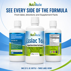 Nutrinoche Essiac Tea | Freshly Brewed Organic and WildCrafted Herbs | 32 Oz