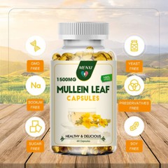 Mullein Leaf Capsules For Lung Cleansing & Detox Herbal Dietary Supplement 60PCS