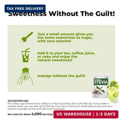 Organic Stevia Powder 6oz (171g), Stevia Extract Powder, Sugar-Free & 0 Calories