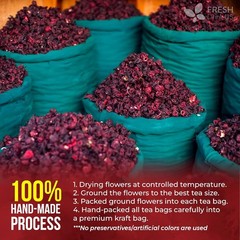 140 Hibiscus Flowers Tea Bags, 100% Natural, Pure from Hibiscus Flowers. Loose F