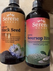 2X Serene Herb Exotic 1 Soursop Bitters &1 black Seed Liquid Gut Health Detox