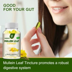 60/120/240pcs Mullein Leaf Capsules Herbal Supplement For Lung Cleansing Detox
