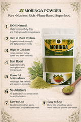 Organic Moringa OLEIFERA Powder 50g Pure Natural Superfood Vegan No Additive