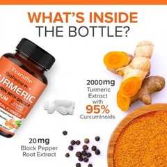 Turmeric Curcumin with Bioperine 2020mg High Absorption Triple Strength Capsules