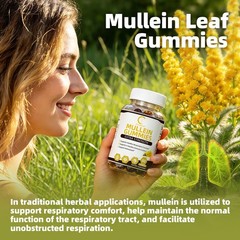 100% Natural Mullein Leaf Gummies Extra Strength Detox Cleanse Lung Health 60pcs