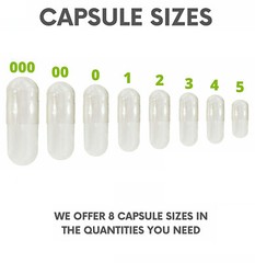 Empty Vegan Capsules – Sizes 0 – USA Kosher / Halal Gel Caps By FDC NUTRITION