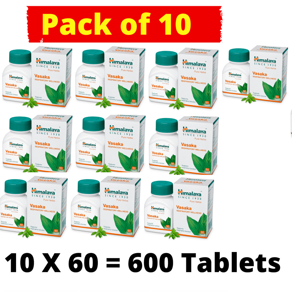 🌿 Himalaya Vasaka – 60 Tablets Each | Pack of 10 | Expiry 10-2027 |