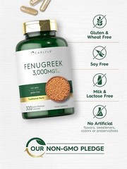 Fenugreek 3000 Mg Healthy Lactation Soothe Digestion Nursing Support, 300 Caps