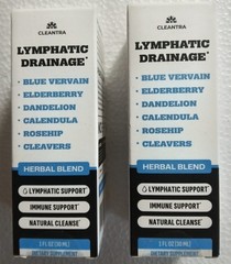 Cleantra Lymphatic Drainage Support Drops 10- in-1 Herbal Supplement 2-Pack
