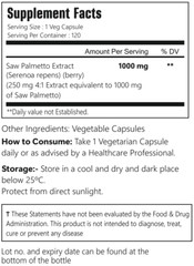 120 Cap VitaCosmoX Saw Palmetto 1000 mg Prostate & Urinary Tract Health