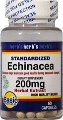Basic’s Echinacea (Standardized) 200 mg Herbal extract 60 Capsules