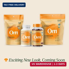 OM MUSHROOM SUPERFOOD Cordyceps Organic Mushroom Powder, 3.5 Ounce, 50 Servings,