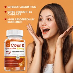 CoQ10 500mg 60 Capsules For Blood Pressure Heart & Energy Health High Absorption
