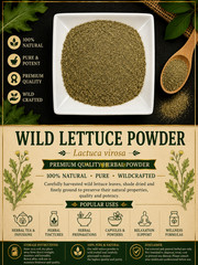 Wild Lettuce Powder Lactuca virosa Wild Crafted Herbal Leaf Powder | USA | Fresh
