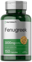 Fenugreek Capsules 3000mg | 150 Count | Non-GMO & Gluten Free | by Horbaach