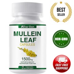 100% Natural Mullein Leaf Capsules Extra Strength Detox Cleanse Lung Health 60pc