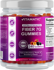 Vitamatic Prebiotic Fiber Gummies for Adults- 240 Pectin Based Gummies