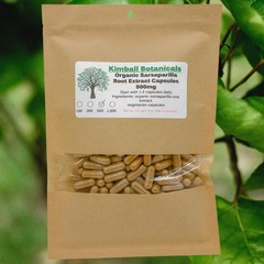 Organic Sarsaparilla Root extract (Smilax ornata) 500mg or 650mg vegetarian