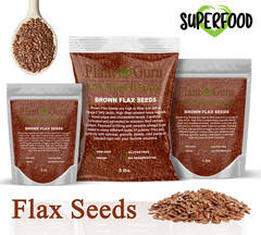 Brown Flax Seeds Whole 2 lbs. Omega-3 NON GMO 100% Pure Linseed Flaxseed Bulk