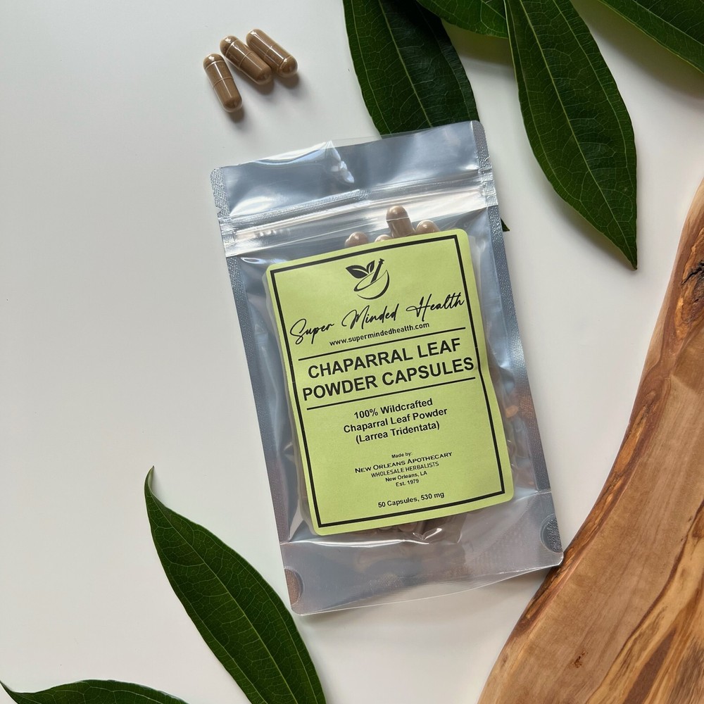 Chaparral Leaf Powder Capsules | Wildcrafted | Larrea Tridentata | 530mg