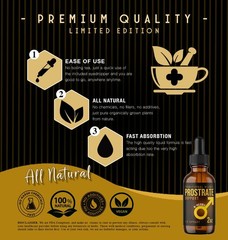 Prostrate Health Support Supplement EASY Liquid Drops Tincture Male Wellness USA