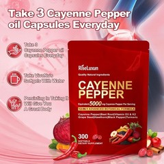 Cayenne Pepper Softgels, with Vitamin D3 K2+E and Extracts of Grape Seed, Hawtho
