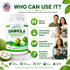 Soursop Graviola Capsules Leaf & Fruit Extract 270 Capsules High Potency