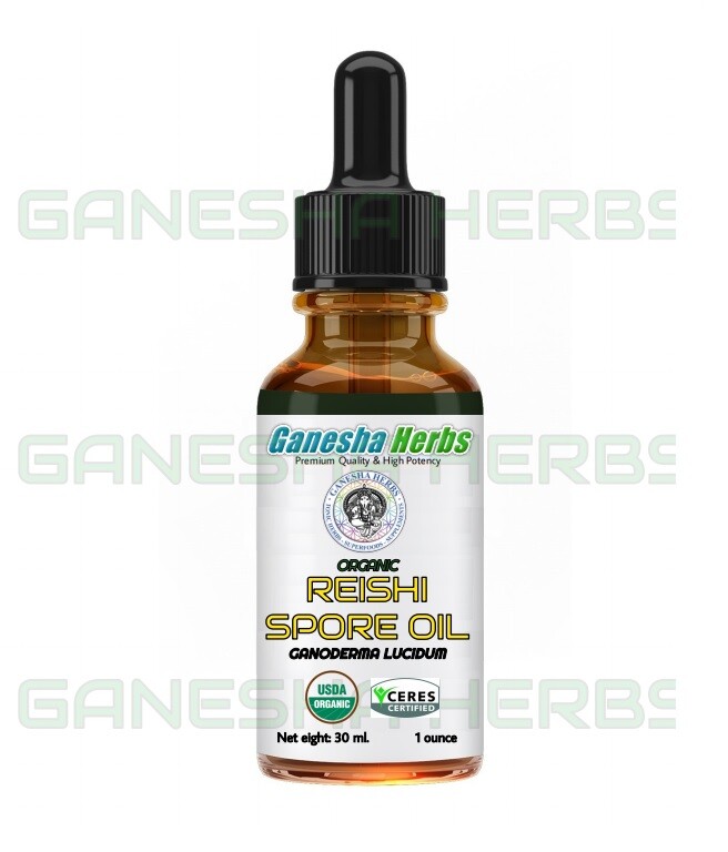 ORGANIC CERTIFIED REISHI (GANODERMA LUCIDUM) SPORE OIL 1 oz. NO CAPSULES!