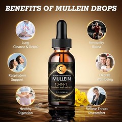 2Pack Mullein Drops for Lungs – Lung Detox for Respiratory Health Lung Cleanse