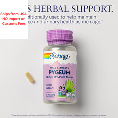 SOLARAY Pygeum Bark Extract 50mg – 60 Count (Pack of 1), No Color