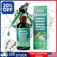 Soursop Drops Liquid Bitters 10 in 1 w/ Sea Moss, Moringa, Turmeric, Black See