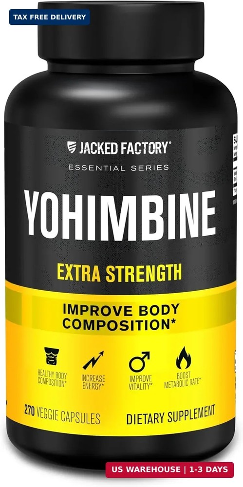 Yohimbine Extra Strength Supplement, 270 Capsules – Premium Yohimbine FAST SHIP