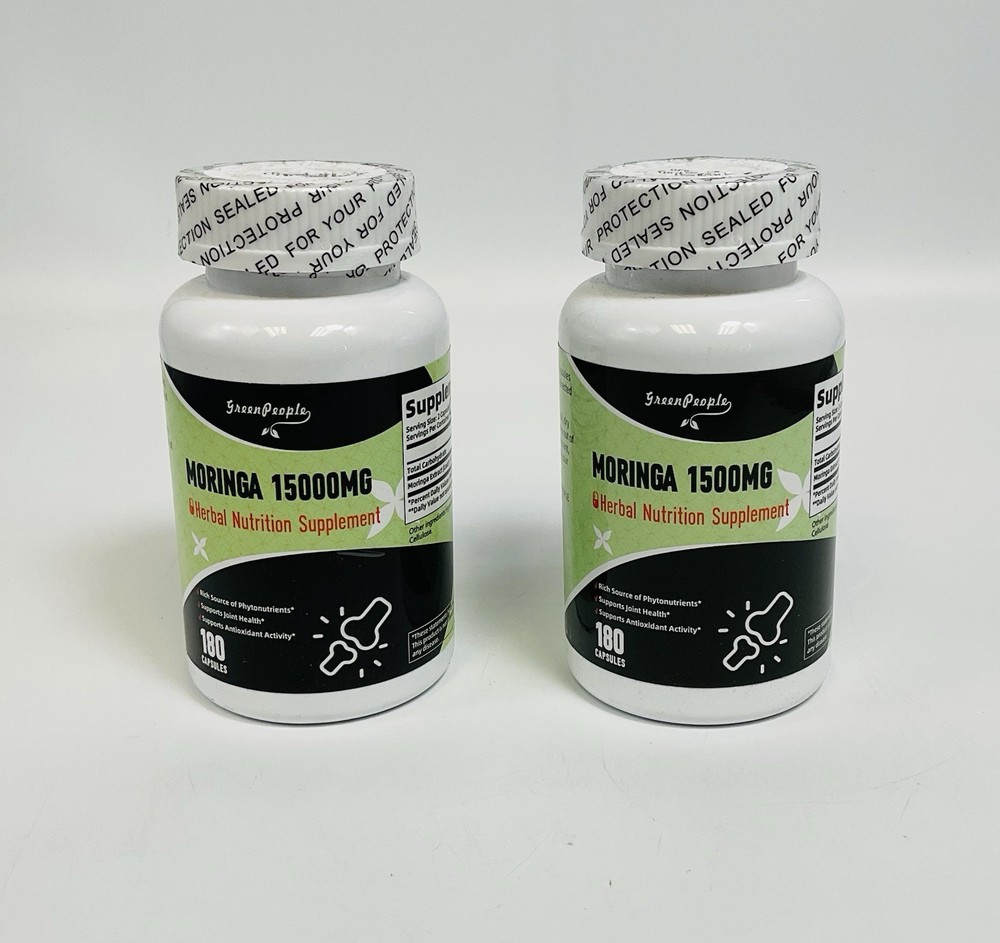 2 Pack Green People Moringa 1500mg Pure Supports Energy – 180 Caps *EXP 03/2027*