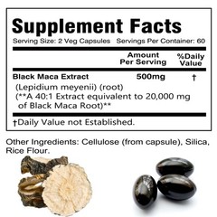 Black Maca Capsules – Testosterone Booster, Support, Energy, Endurance, Desire