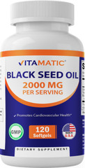 Vitamatic Black Seed Oil Capsules – 2000 mg per Serving – 120 Softgels