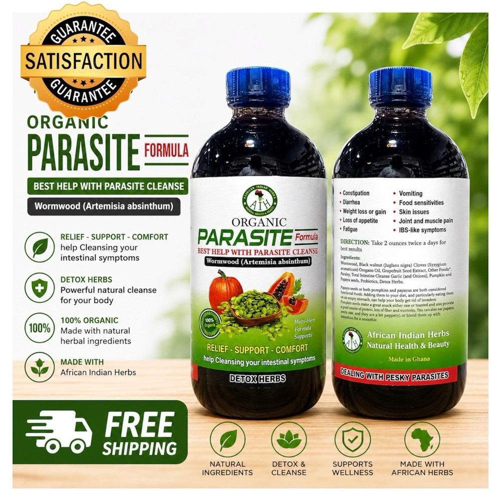 Parasite Detox Cleanse 100% Natural Organic 16 oz Glass bottle Free Shipping