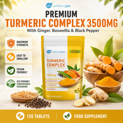 Super Strength Curcumin Turmeric 3500mg Tablets + Ginger Boswellia Black Pepper