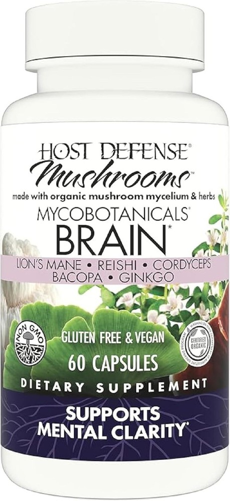 Host Defense MycoBotanicals Brain* – Brain Support 60 Capsules Exp 04/28