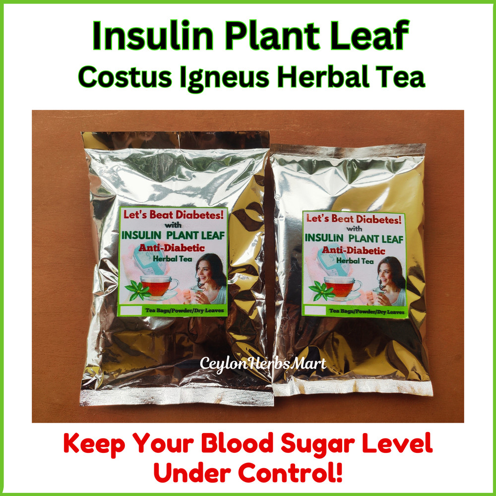 Insulin Plant Leaf Tea / Costus Igneus Fiery Diabetic Blood Sugar Support Tea