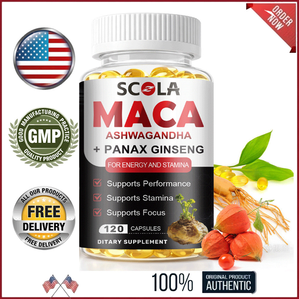 Maca Root Capsules 10000mg, Peruvian Maca Extract for Men & Women 120 Caps