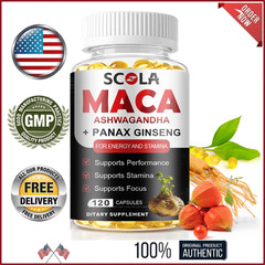 Maca Root Capsules 10000mg, Peruvian Maca Extract for Men & Women 120 Caps