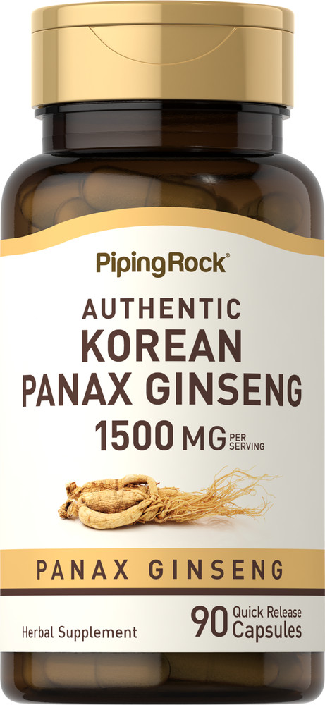 Korean Ginseng Extract | 1500mg | 90 Capsules | Non-GMO | by Piping Rock