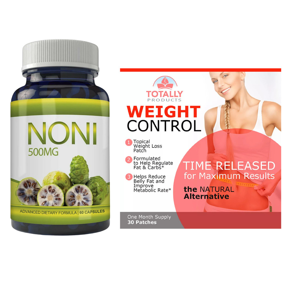 Noni Fruit 500mg Immune Support Supplement & Topical Weight Management Patches