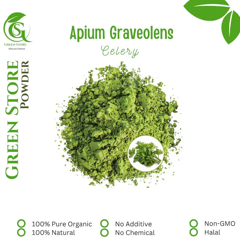 Organic Pure Powder Celery Marsh Parsley Smallage (Apium Graveolens) Natural
