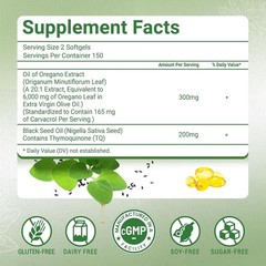 Resilia Softgels with Black Seed Oil 6000mg – Organic Oregano Oil Capsules fo…
