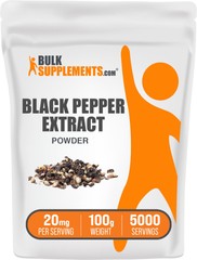 BulkSupplements Black Pepper Extract (95% Piperine) Powder – 20mg Per Serving